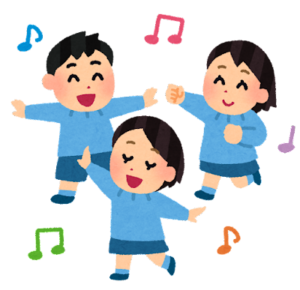 歌って踊る幼稚園児